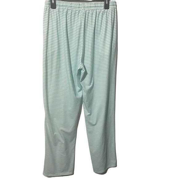 Selene Buttery Soft Turquoise & White Striped Pajama Pants w/Pockets - Picture 7 of 8